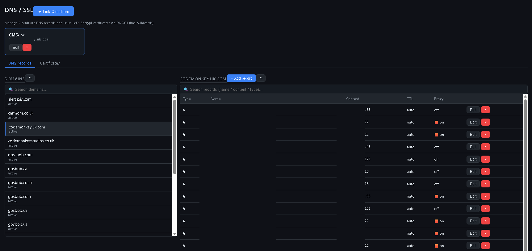 Server Manager (CSM) screenshot